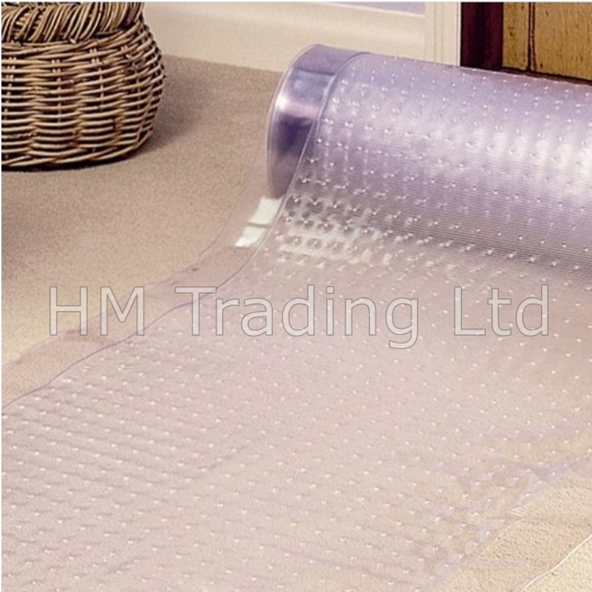 Custom Cut Anti Slip Textured Carpet Protector Roll Runner Film Clear