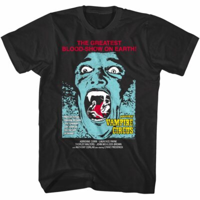 Hammer Horror Vampire Circus Men's T Shirt Fangs Greatest Blood Show on Earth