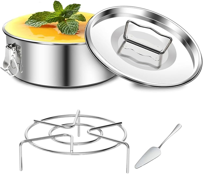 Stainless Steel Flan Mold, Spatula Flan Maker with Lid Stainless Steel Flans Pan