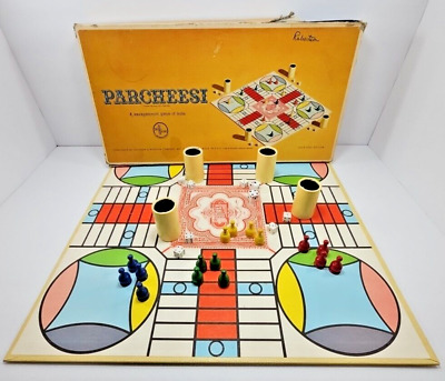 Vintage 1964 PARCHEESI Board Game Gold Seal Edition Selchow & Righter