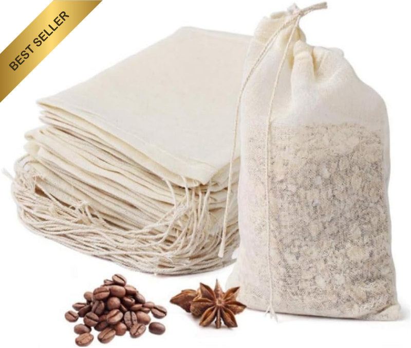 60 Pieces Spice Bags for Cooking Cheesecloth Bags for Straining Reusable Empty T