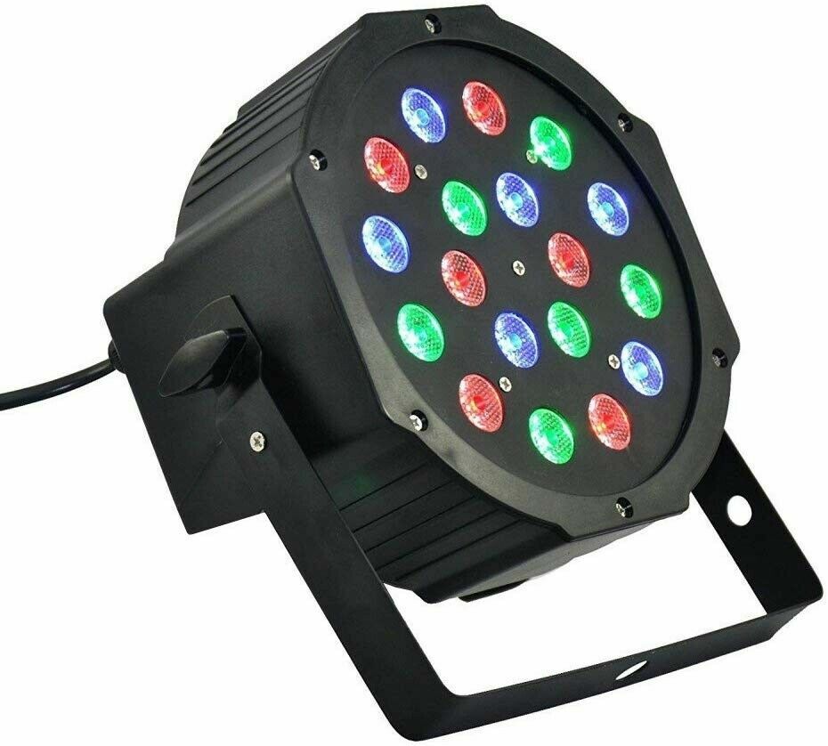 Faro Rgb 18W Faretto 18 Led Vari Colori Discoteca Sensore Sonoro Luce cir