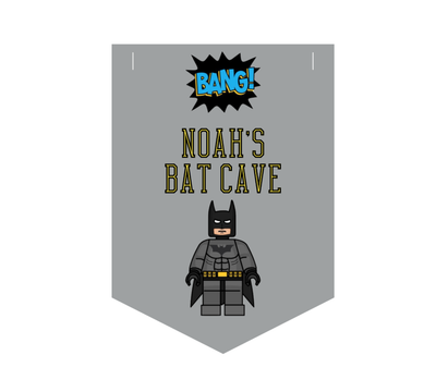Batman Theme Door Hanger Personalised Bat Cave Sign Bat Boy or