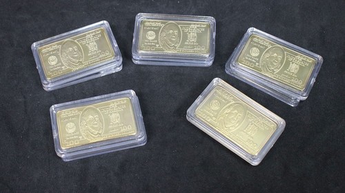 Atlantis Mint BENJAMIN FRANKLIN  1 Troy Once Wafer Bar Two bar sale #644 D-4