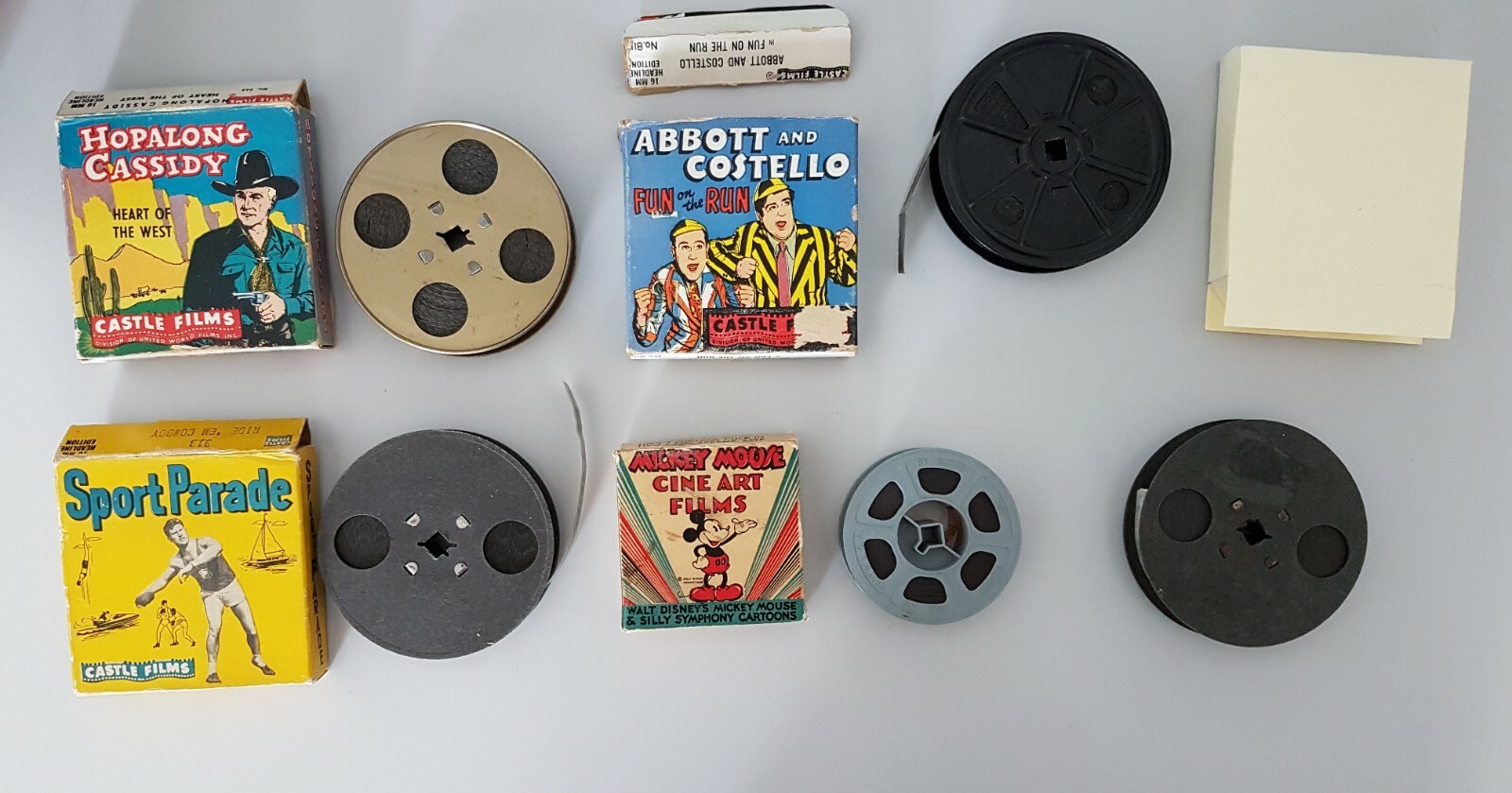 Lot of 5 16mm Films Mickey Mouse, Abbot & Costello, Andy Panda, Hopalong Cassidy