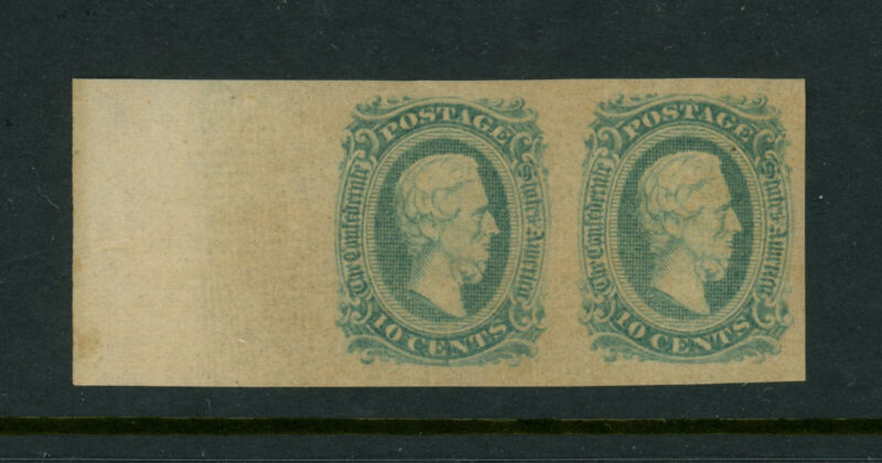 Confederate States of America Scott # 11C Greenish Blue VF NH MNH Pair CSA Stamp