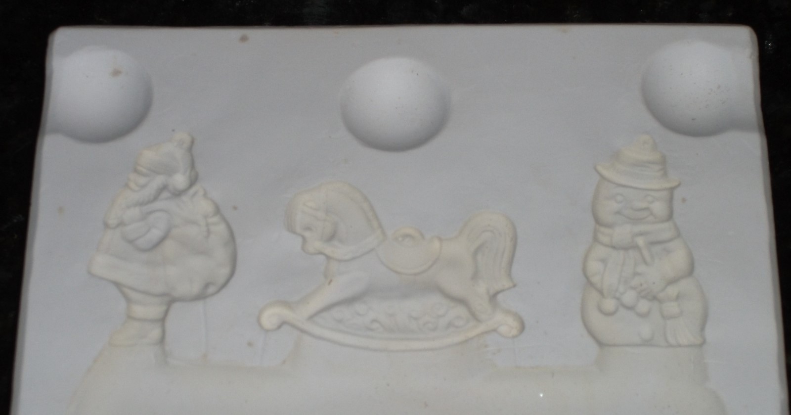Alberta's molds for ceramic castings - #A-143 - Santa, Rocking Horse, Snowman