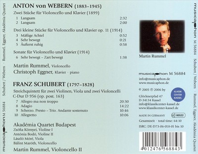 MARTIN RUMMEL ANTON VON WEBERN: COMPLETE WORKS FOR CELLO; FRANZ SCHUBERT: QUINTE
