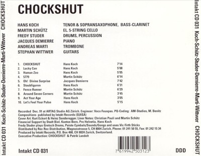 KOCH-SCHÜTZ-STUDER-DEMIERRE-MARTI-WITTWER CHOCKSHUT NEW CD