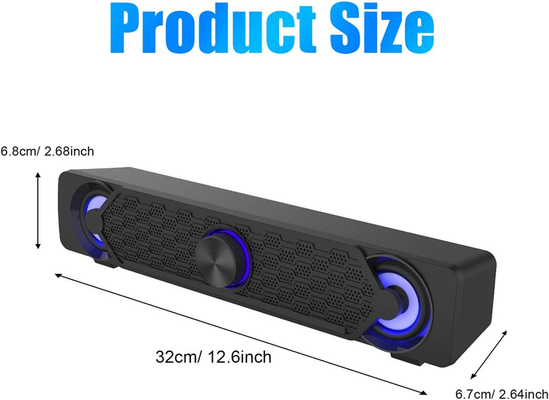 Smalody Small Computer Speakers for Desktop Gaming Monitor, PC Speakers for Desk