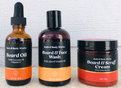 Bath & Body Works Beard Oil + Beard & Scruff Cream + Beard & Face Wash SET of 3