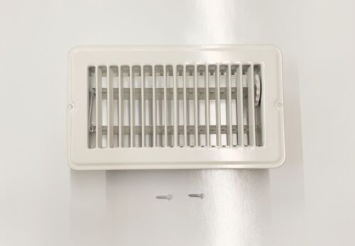 FLOOR REGISTER A/C Vent Heat Air Duct Cover Grille Metal Damper Brown or White 