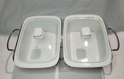 Oven to Table 2 Rectangular/Warmer/Serving Buffet Dishes with Stand