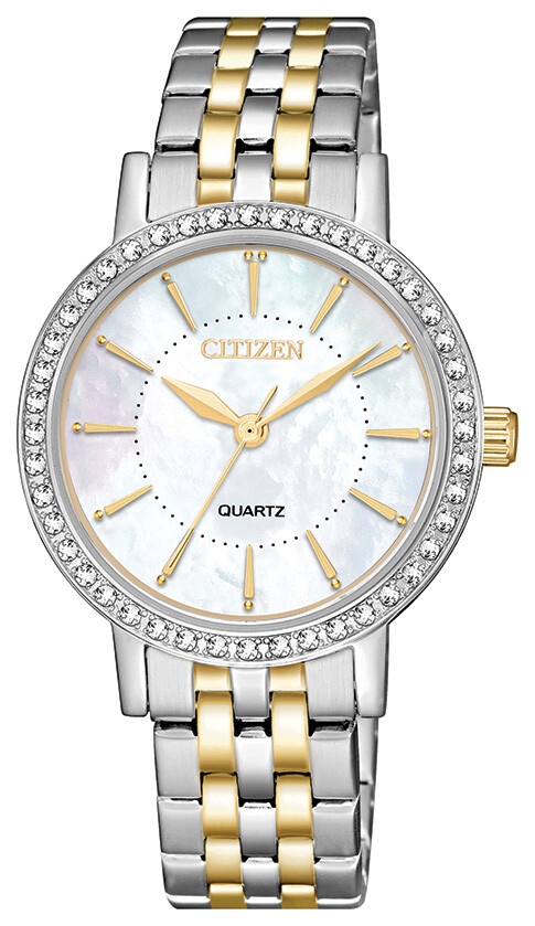 Citizen Quartz Women's Swarovski Crystal Accents Two Tone 31mm Watch EL3044-89D 13205131660 | eBay