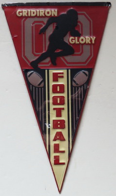 Football Sign Glory Pennant Metal Sports Kickoff