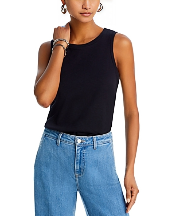 L'AGENCE Mikaela Tank Top Women's M Black Scoop Neck Pullover Style Sleeveless~ - Picture 1 of 14