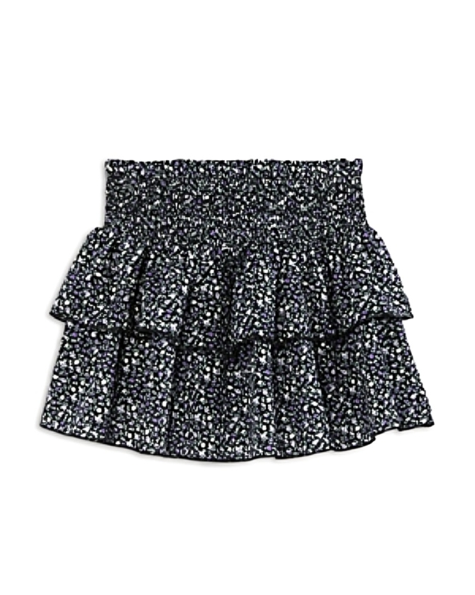 KatieJnyc Brooke Floral Print Skirt Girls' S Black Multi Smocked Elastic Waist - Picture 1 of 15