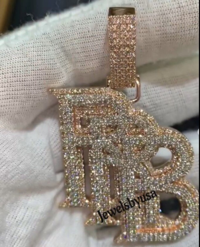 Pre-owned Nsg Customized Any 3 Letter Pendant Men's Tester Passing Moissanite 4 Ct 925 Silver In White