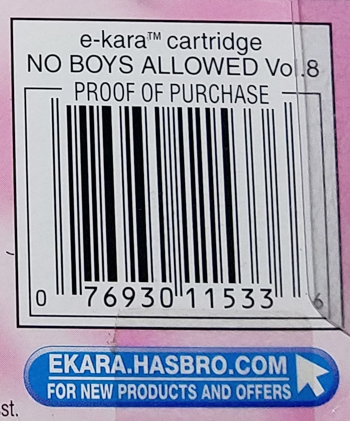 e-kara No Boys Allowed Karaoke Cartridges Vol 8 RARE 10 Pop Songs Takara Hasbro