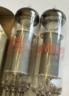 Dumont NOS 6EM5 Pair - Rare Foil Getters - Gray Plates