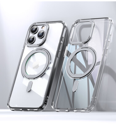 For iPhone 15 Plus 14 Pro Max 13 12 Pro Matte Mag Safe Case with Rotating Stand