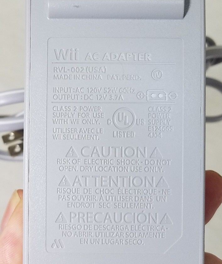 Original Nintendo Wii RVL-002 AC Adapter Power Supply - used - Bonus Video Cable