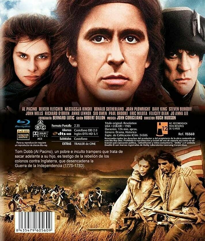 REVOLUTION (1985) Al Pacino Blu-Ray NEW (Spanish Package has English Audio)