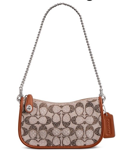 ❤️ Coach Swinger 20 Crystal In Burnished Amber Signature