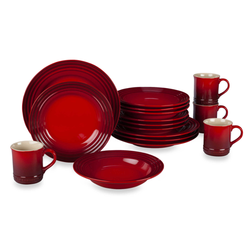 Le Creuset Stoneware 16Piece Dinnerware Set, Cerise eBay