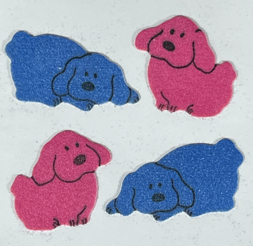 400 Dog Stickers in roll of 100 modules (2 "x 2"), each sticker 1.00", RFZ0107