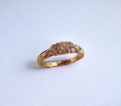 14K Yellow Gold Plated 1.10 Ct Round Real Moissanite Engagement Wedding Ring