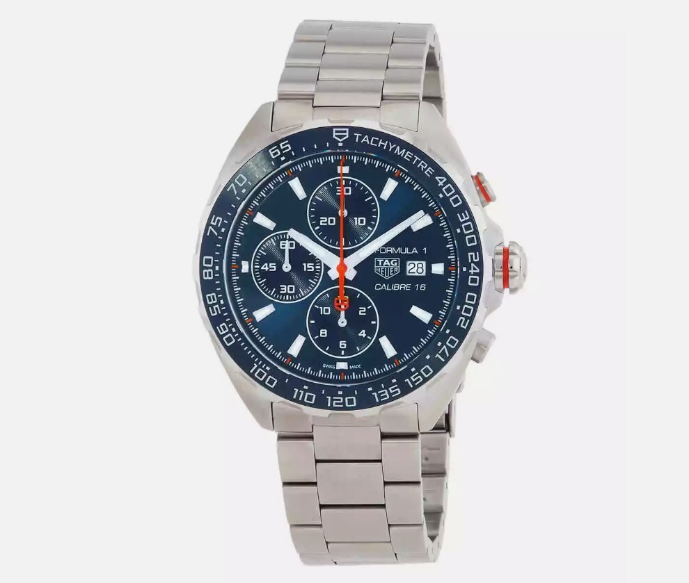 Pre-owned Tag Heuer Formula 1 Chronograph Auto Blue/steel 44 Mm Men's Watch Caz201g.ba0876