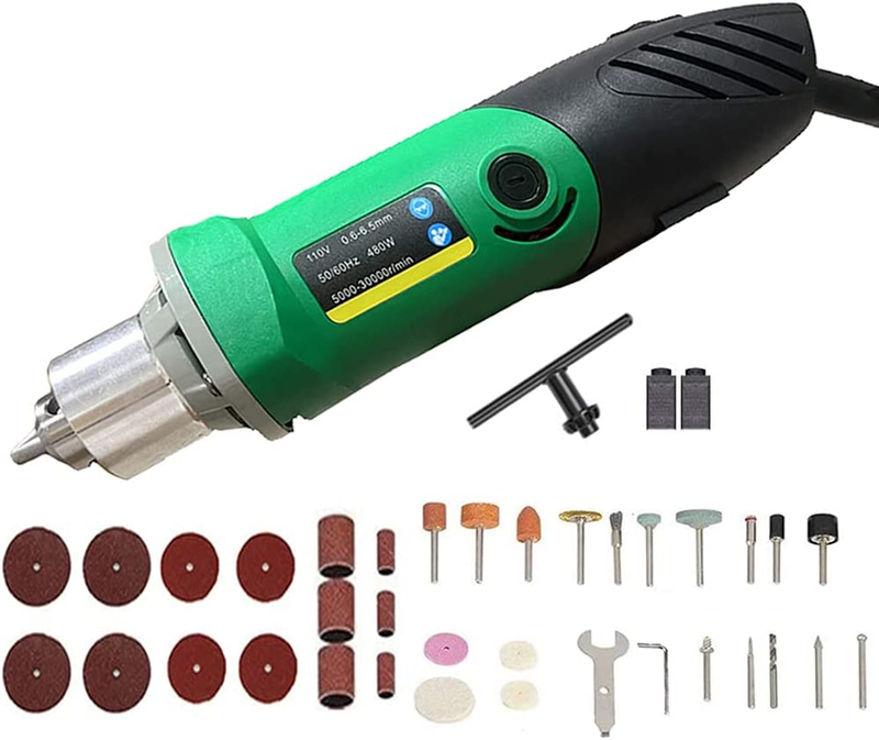 480W Rotary Tool Power Electric Die Multi-Function Grinder Carver Set, 6 Step Va