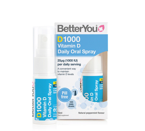 BetterYou D1000IU Vitamine D spray buccal goût menthe poivrée 15 ml
