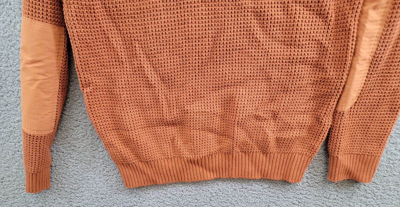Bass Outdoor Quarter-Zip Long Sleeve Pullover Patch Sweater Men's L Burnt Orange - Picture 13 of 17