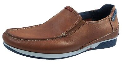 Fluchos James Moccasins Shoes Mens Brown Leather 9124