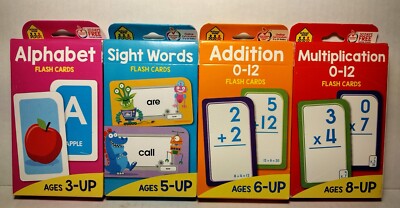Alphabet Addition Sight Words Multiplication Flash Cards Deck Home School Lot