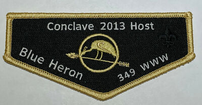 OA lodge 349 Blue Heron 2013 Conclave Flap Mint WWW Boy Scout DC3