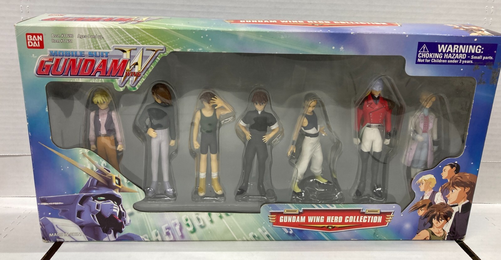 Wing - HERO Gundam Wing Hero Collection - 7 Pilot Figures 2000 - SEALED