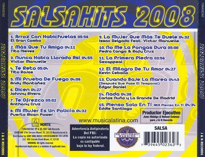 VARIOUS ARTISTS SALSAHITS 2008 NEW CD
