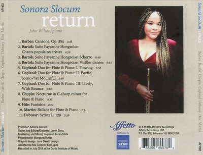 SONORA SLOCUM / JOHN WILSON RETURN NEW CD