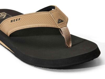Man Reef The Layback Flip Flop Water Friendly Sandal CJ4365 Black/Tan Barnd New