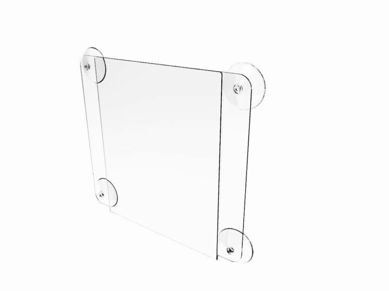 Clear Window Signs Plexiglass Acrylic Feature 8.5"w x 11"h Frame w/Suction Cups