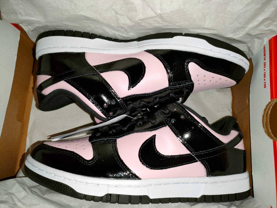 Pre-owned Nike Wmns Dunk Low Essential Black Patent Leather Dj9955-600 Us 6 - 12 Women In Multicolor