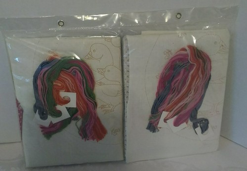 2-Elsa Williams Creative Crewelwork Kit Sculptured 1- Goose~1 Gosling -13 