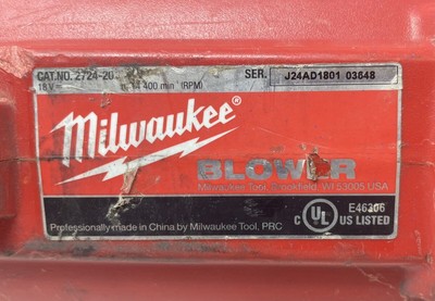 MILWAUKEE 2724-20 M18 FUEL 18V 450 CFM CORDLESS LEAF BLOWER -TOOL ON (A05006687)