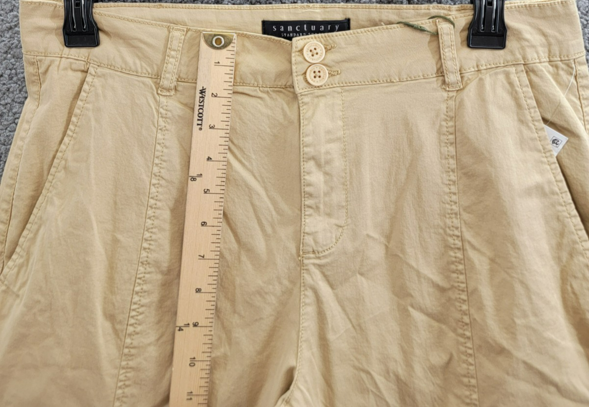 Sanctuary Rebel Cargo Pants Women's 32 True Khaki Tapered Leg Button Zip Closure - Picture 6 of 17