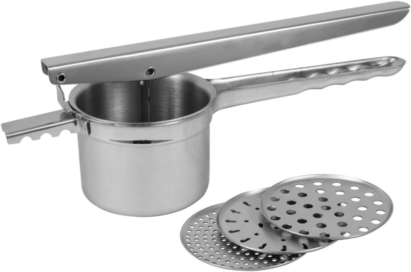 Potato Ricer with Three Interchangeable Discs Blades Silver
