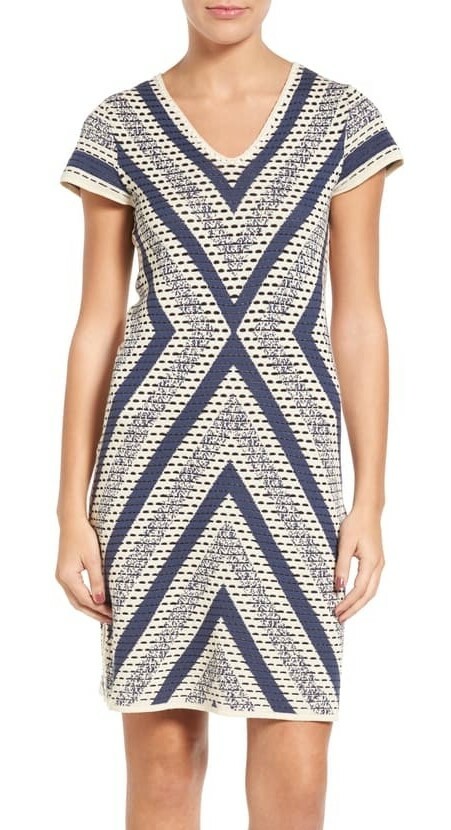 NIC+ZOE 241280 Womens Short Sleeve Stripe Sweater Dress Multi Size X-Small