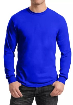 Men's Cotton Blend Heavyweight Long Sleeve Crew Neck Shirt ( Sizes, S-3XL ) NWT